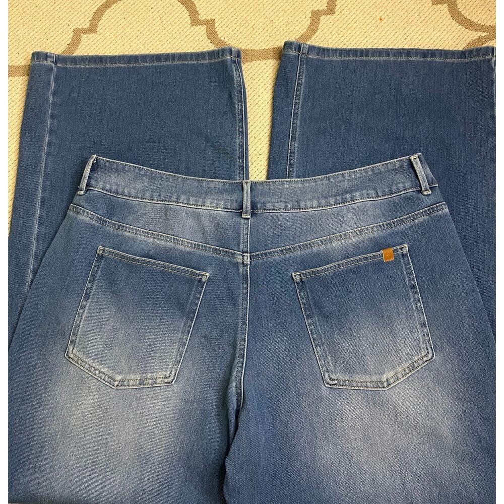 Halara Flex Asymmetric Low Rise Zipper Pockets Baggy Wide Leg, size large petite - Picture 3 of 13